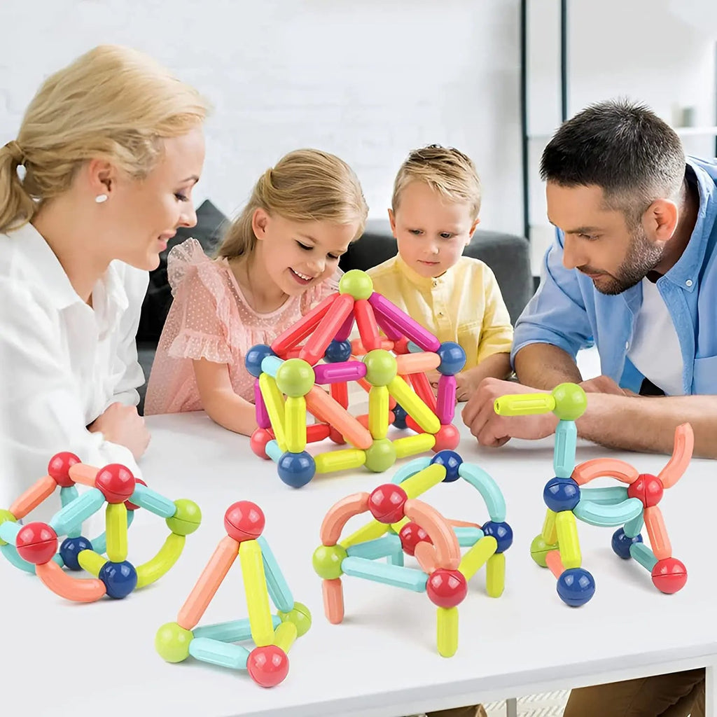 98-Piece Magnetic Building Blocks with Strong Magnetic Connection and Storage Container All Vera Mart