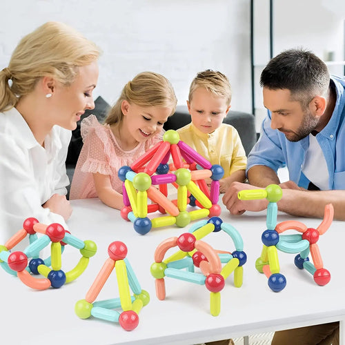 98-Piece Magnetic Building Blocks with Strong Magnetic Connection and Storage Container All Vera Mart