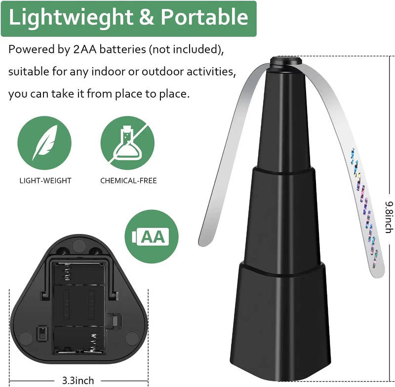 Spinning Fly Repellent Fan 4 Pack with Holographic Blades and Silent Motor for Outdoor Dining All Vera Mart