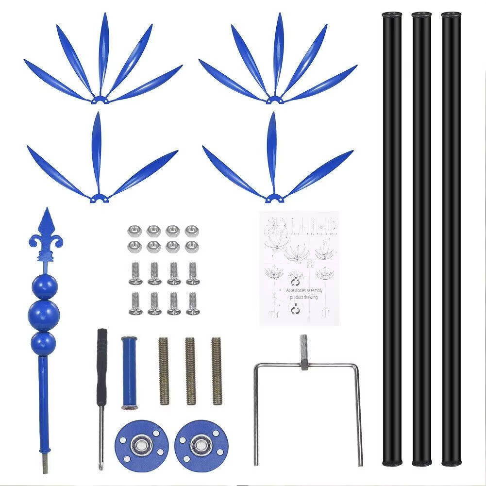 Tulip Wind Spinner with Powder Coated Iron Body and 360 Degree Rotation All Vera Mart