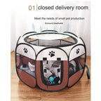 Portable Mesh Pet Tent with Eight-Sided Panels and Zippered Doors All Vera Mart