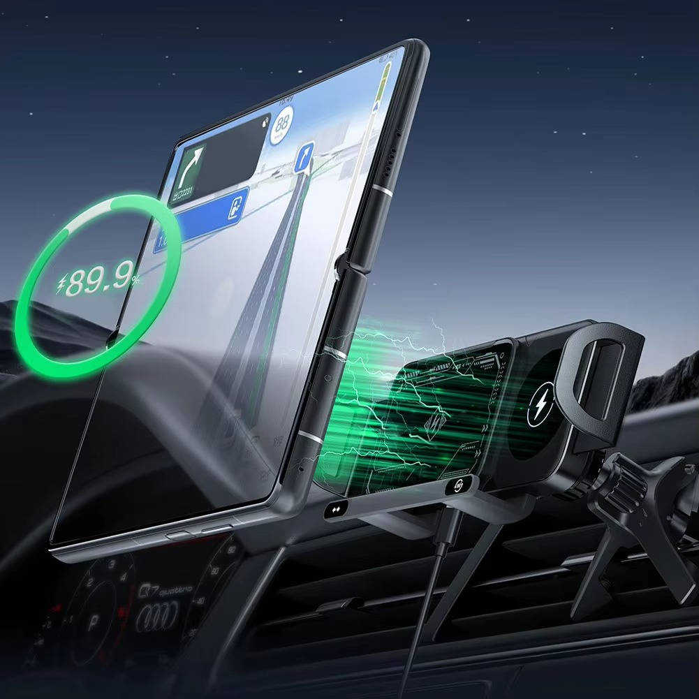 Car Mount Wireless Charger with Motorized Arm and Dual Coil, Air Vent All Vera Mart