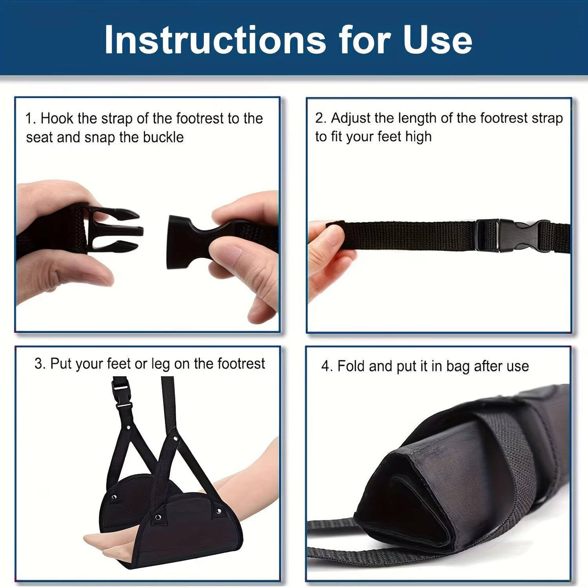Foot Hammock with Adjustable Height and Dual Buckle System, 2-Pack All Vera Mart