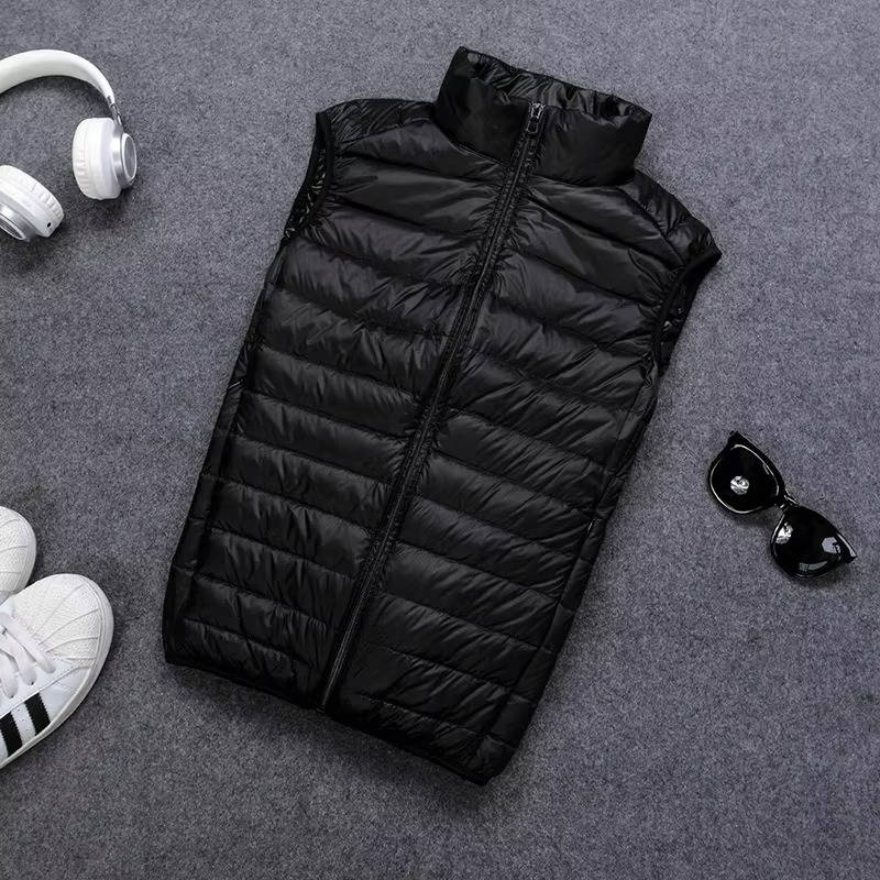 Packable Down Vest with Stand Up Collar and Water Resistant Shell All Vera Mart