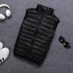 Packable Down Vest with Stand Up Collar and Water Resistant Shell All Vera Mart