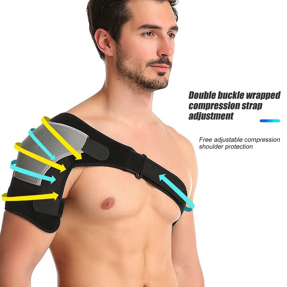 Adjustable Shoulder Compression Brace with Dual Straps and Ice Pack Pocket All Vera Mart