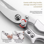 Kitchen Shears with Serrated Blades and Auto Rebound Spring for Poultry, Fish and Bones All Vera Mart