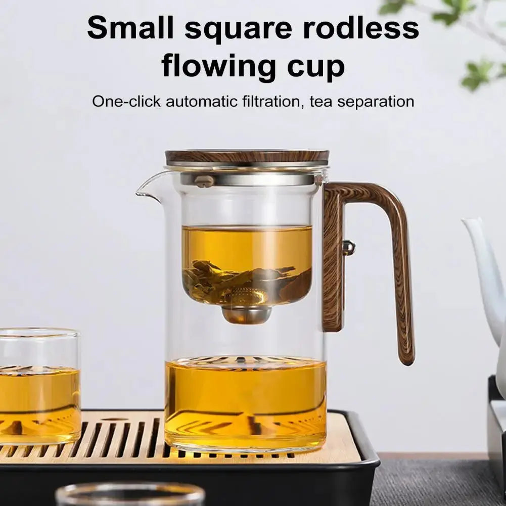 Borosilicate Glass Teapot with Removable Metal Infuser and Wooden Handle, 800ml Capacity All Vera Mart