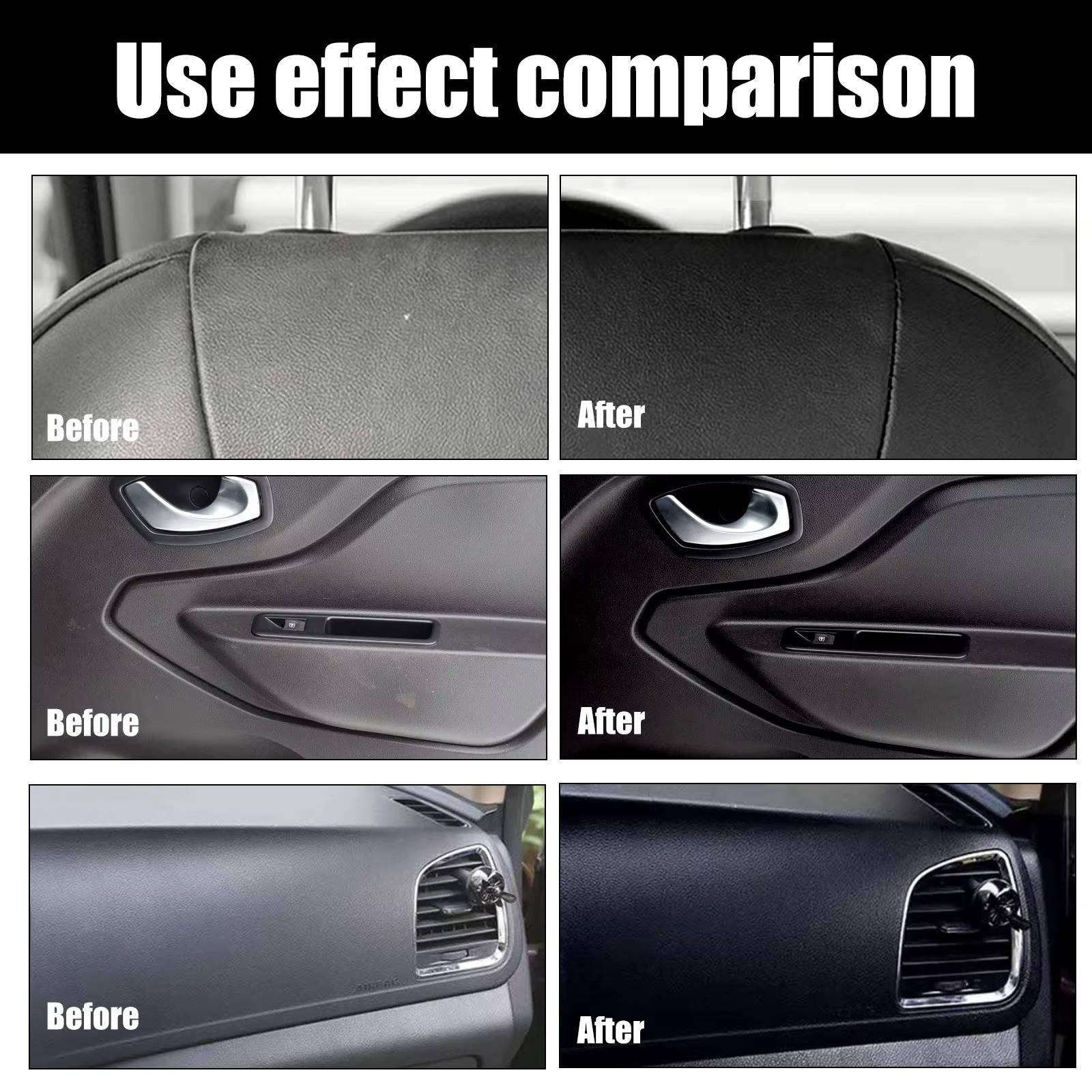 Car Interior Cleaner Spray Set with UV Protection and Multi-Surface Formula, 3 x 100ml All Vera Mart