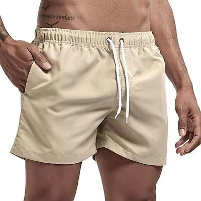 Men's Athletic Swim Trunks with Mesh Liner and Three Pockets, Quick Dry All Vera Mart