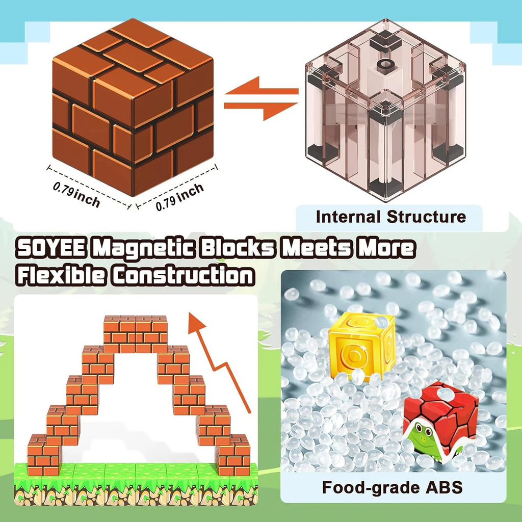 100-Piece Magnetic Tiles with Embedded Magnets and Idea Booklet All Vera Mart