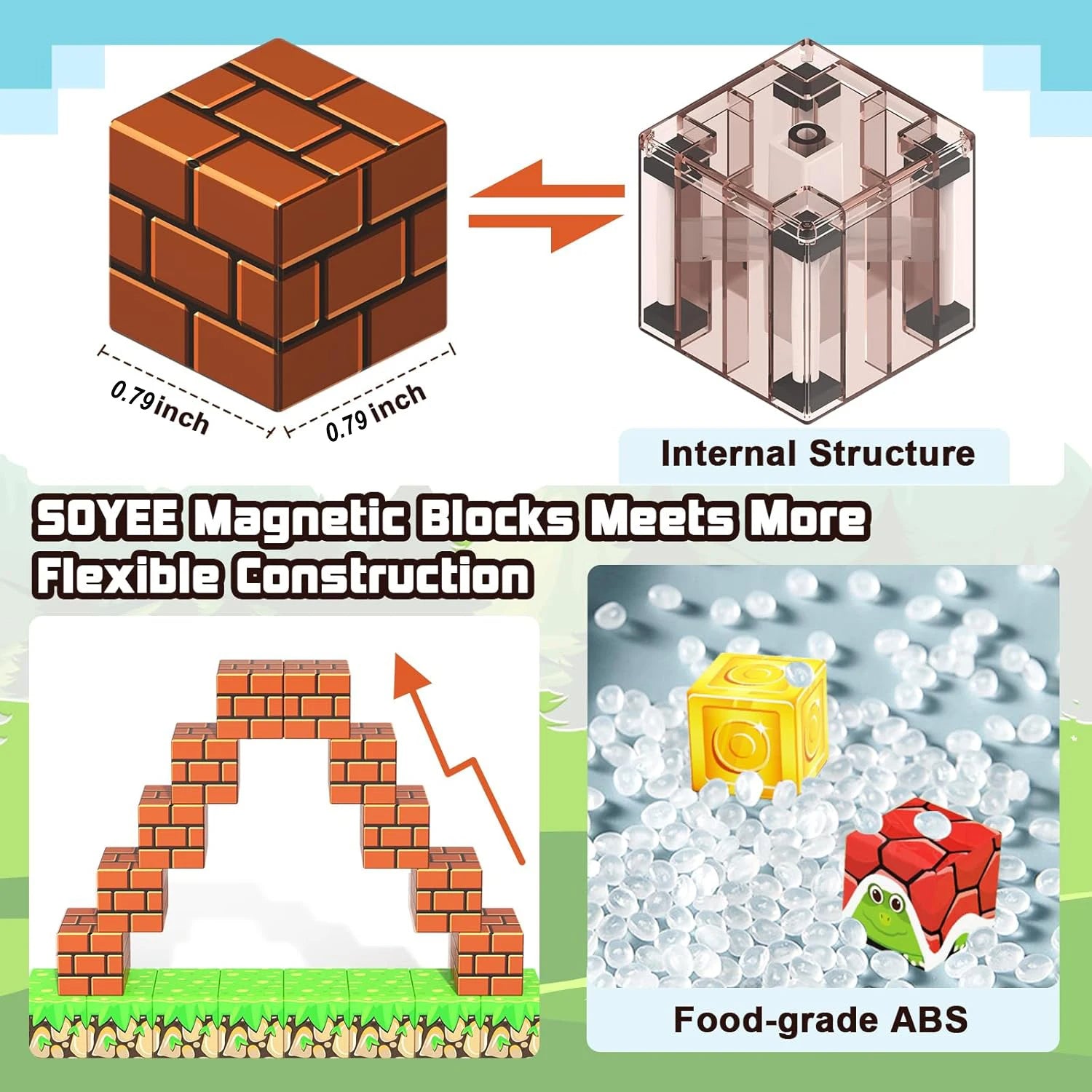 100-Piece Magnetic Tiles with Embedded Magnets and Idea Booklet All Vera Mart