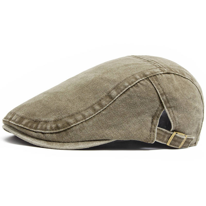 Denim Flat Cap with Eight Panel Construction and Adjustable Interior Band All Vera Mart