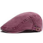 Denim Flat Cap with Eight Panel Construction and Adjustable Interior Band All Vera Mart