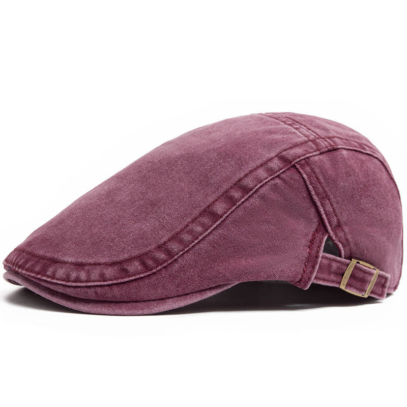Denim Flat Cap with Eight Panel Construction and Adjustable Interior Band All Vera Mart