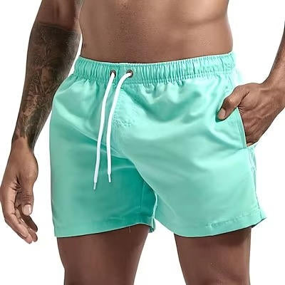 Men's Athletic Swim Trunks with Mesh Liner and Three Pockets, Quick Dry All Vera Mart