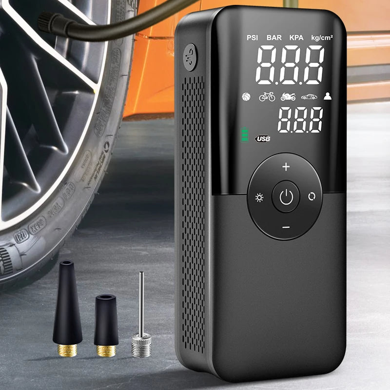 Portable Air Compressor with Digital Display and LED Light, 150 PSI All Vera Mart