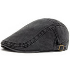 Denim Flat Cap with Eight Panel Construction and Adjustable Interior Band All Vera Mart