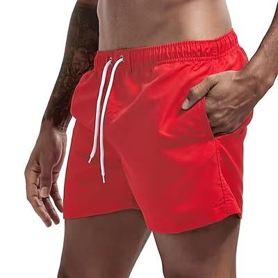 Men's Athletic Swim Trunks with Mesh Liner and Three Pockets, Quick Dry All Vera Mart