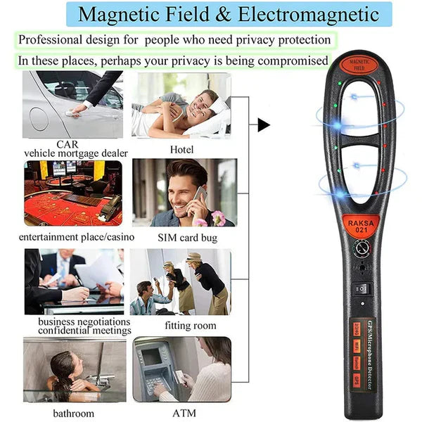 Hidden Camera and Tracker Detector with Detection Tube and LED Alerts All Vera Mart