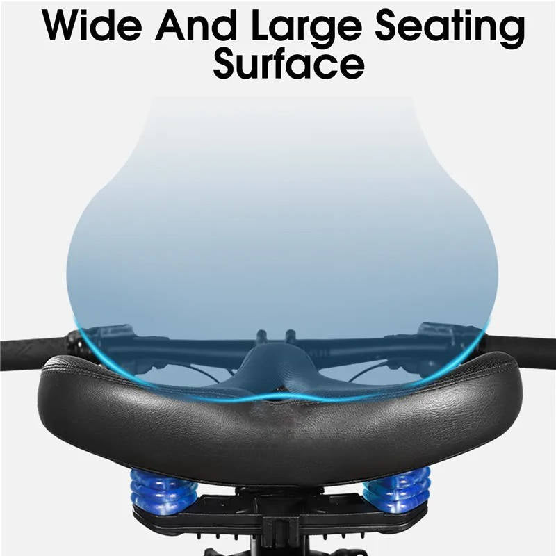 Bike Saddle with Memory Foam Cushioning and Dual Spring Absorption, Reflective Strips All Vera Mart