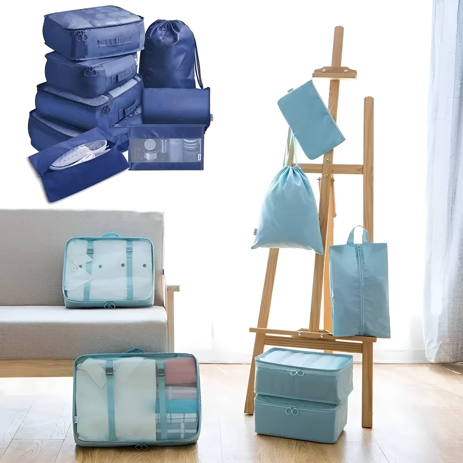 Packing Cubes Set with Mesh Panels and Compression Design, 7-Piece Travel Organizer All Vera Mart