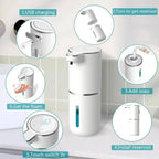 Infrared Motion Sensor Soap Dispenser with USB Rechargeable Battery and IPX5 Splash Protection All Vera Mart