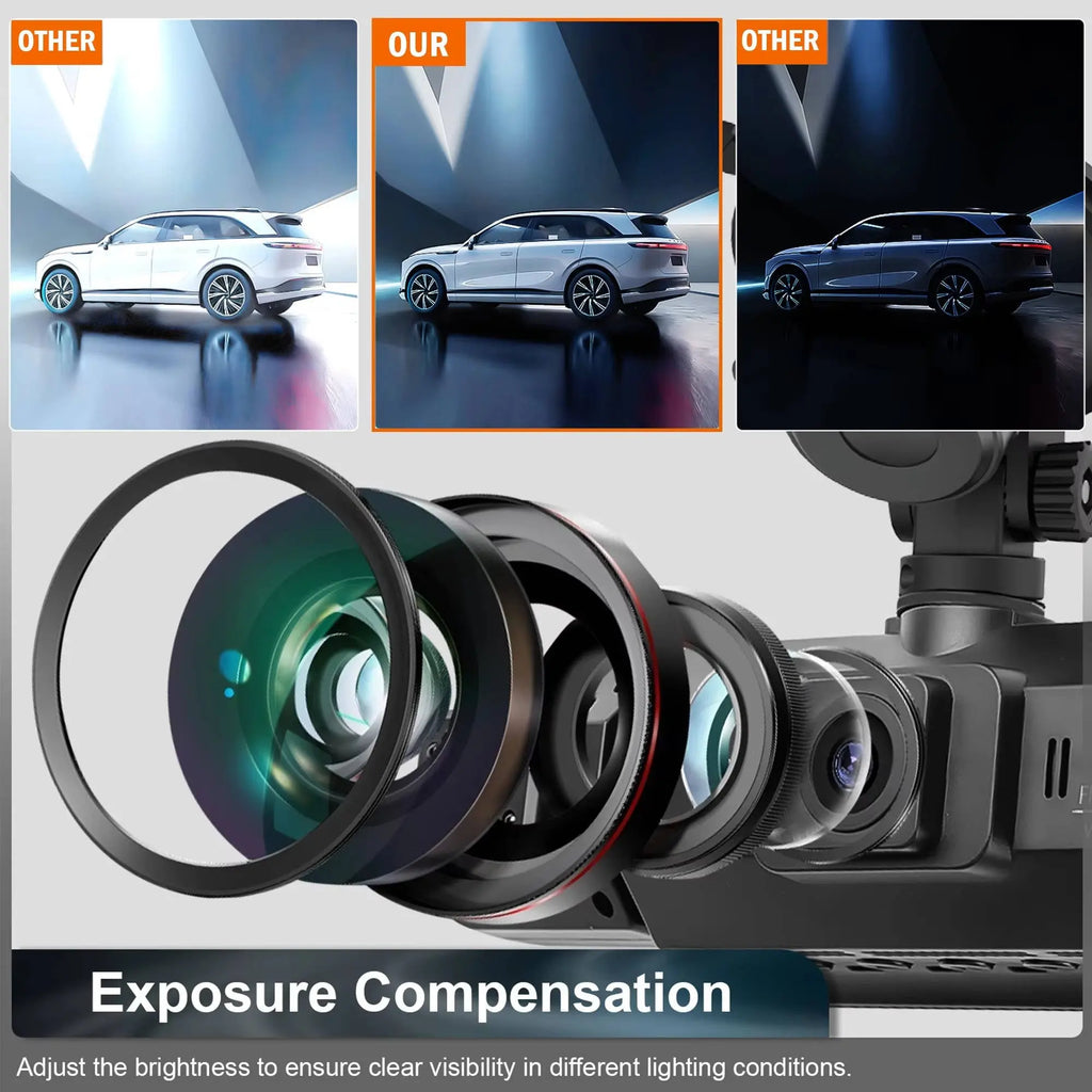 Dash Cam with Four-Camera Surround and Night Vision, WiFi App Control All Vera Mart