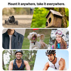 4K Wearable Camera with Magnetic Mount and 360-Degree Rotating Clip, 7 Accessories All Vera Mart