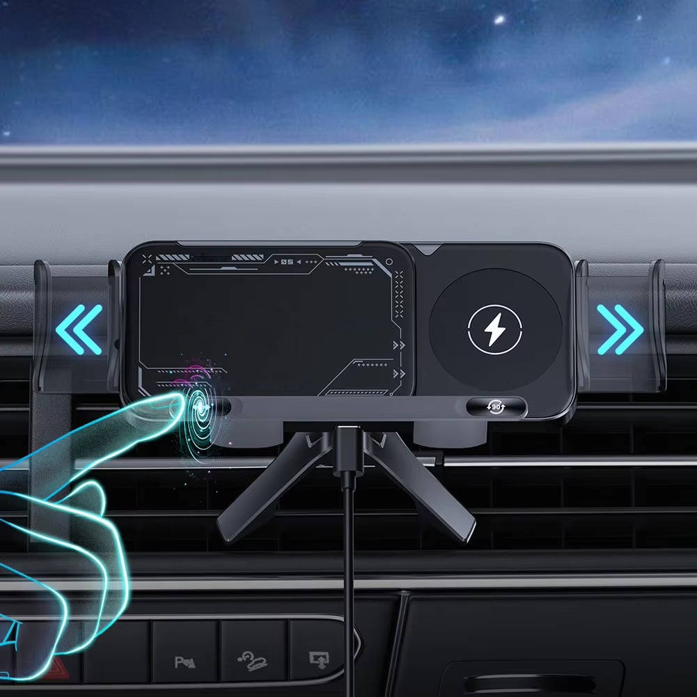 Car Mount Wireless Charger with Motorized Arm and Dual Coil, Air Vent All Vera Mart