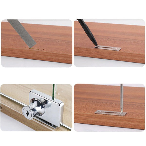 Cabinet Lock with Key Security for Glass Doors and Drawers All Vera Mart