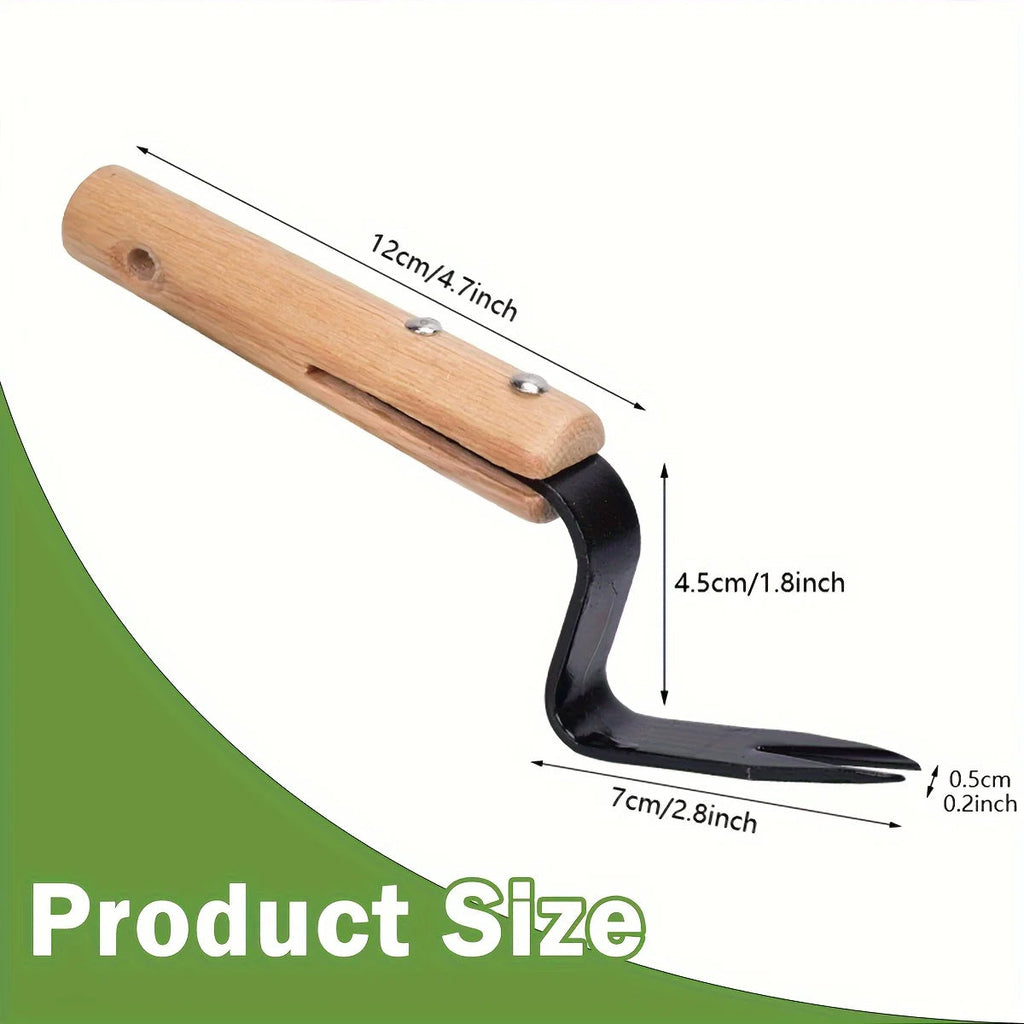 Root Extraction Tool with Angled Steel Tip and Wooden Handle All Vera Mart