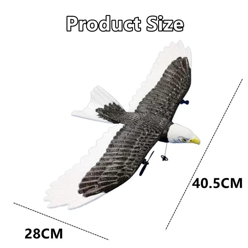 RC Eagle Aircraft with Gyro Stabilization and Dual Channel Remote, 15in Wingspan All Vera Mart