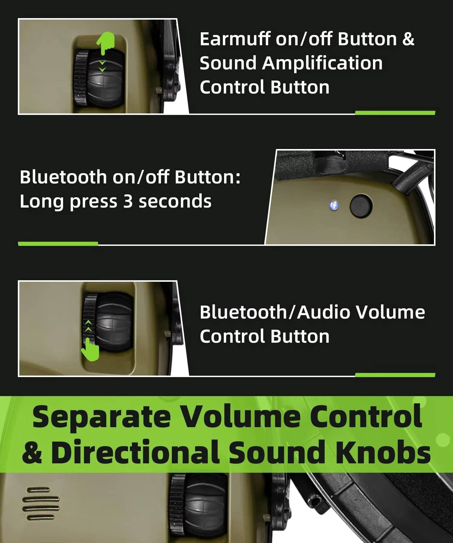 Shooting Range Ear Muffs with Dual Microphone Amplification and Active Noise Blocking All Vera Mart