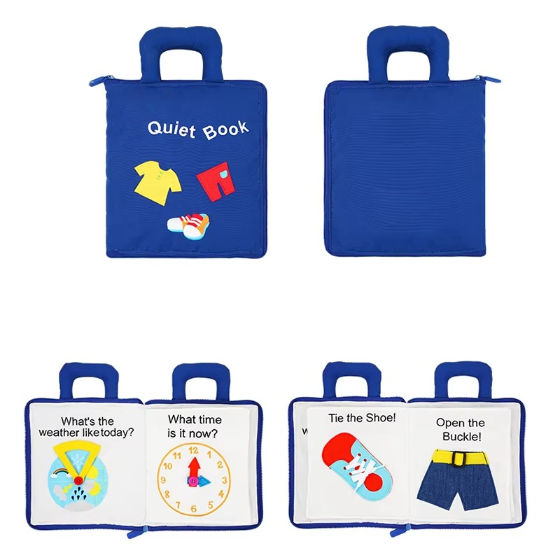 Soft Fabric Activity Book with Textured Shapes and Crinkly Tabs for Babies All Vera Mart