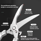 Kitchen Shears with Serrated Blades and Auto Rebound Spring for Poultry, Fish and Bones All Vera Mart
