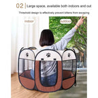 Portable Mesh Pet Tent with Eight-Sided Panels and Zippered Doors All Vera Mart