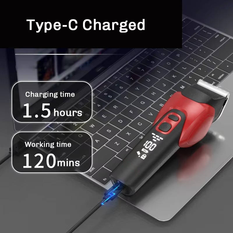 Quiet Dog Clipper with Titanium Ceramic Blades and 120-Minute Battery Life All Vera Mart