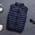 Packable Down Vest with Stand Up Collar and Water Resistant Shell All Vera Mart
