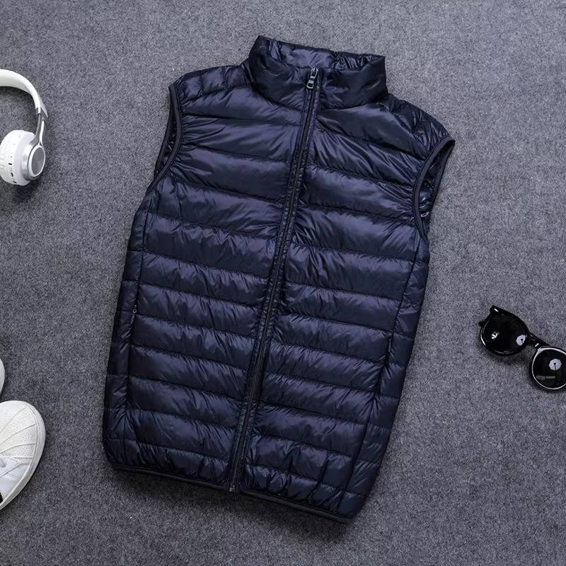 Packable Down Vest with Stand Up Collar and Water Resistant Shell All Vera Mart