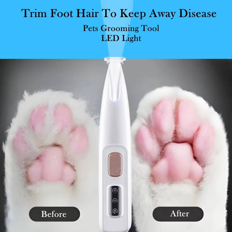 Pet Fur Trimmer with LED Light and LED Display, Quiet 35dB Motor All Vera Mart
