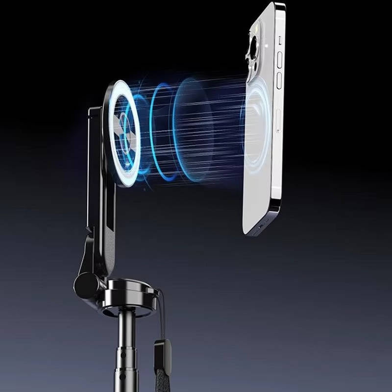 Magnetic Selfie Stick with 360-Degree Rotation and Remote Shutter, 33ft Range All Vera Mart