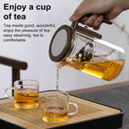 Borosilicate Glass Teapot with Removable Infuser and Wooden Handle All Vera Mart