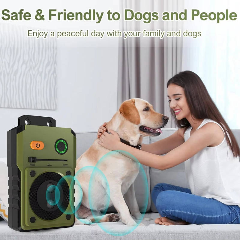 Ultrasonic Bark Deterrent with Automatic Detection and 3 Frequency Modes, 50ft Range All Vera Mart