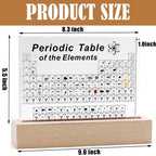 Periodic Table Display with 83 Real Elements and Illuminated Wooden Base All Vera Mart