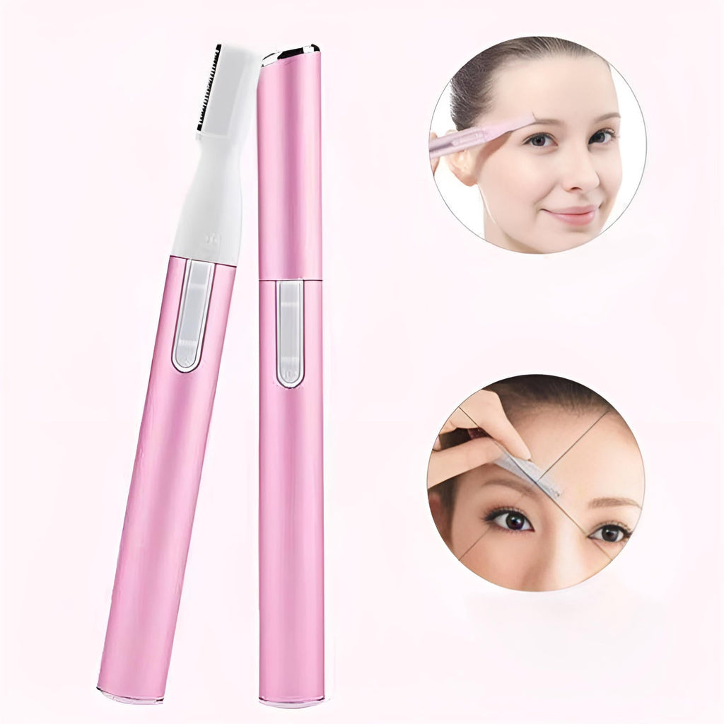 Electric Eyebrow Trimmer with Dual Cutting Heads and 20-Degree Rotation, Cordless Battery Powered All Vera Mart