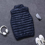 Packable Down Vest with Stand Up Collar and Water Resistant Shell All Vera Mart
