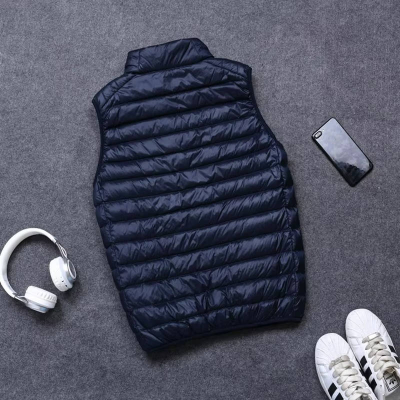 Packable Down Vest with Stand Up Collar and Water Resistant Shell All Vera Mart