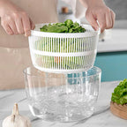 Salad Spinner 3L with One Hand Press and Instant Stop Brake, Removable Colander Basket All Vera Mart