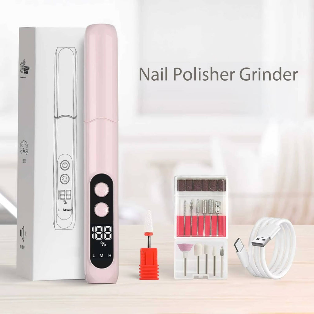 Electric Nail Drill with 8 Drill Bits and LED Display for Acrylic and Gel Nails All Vera Mart